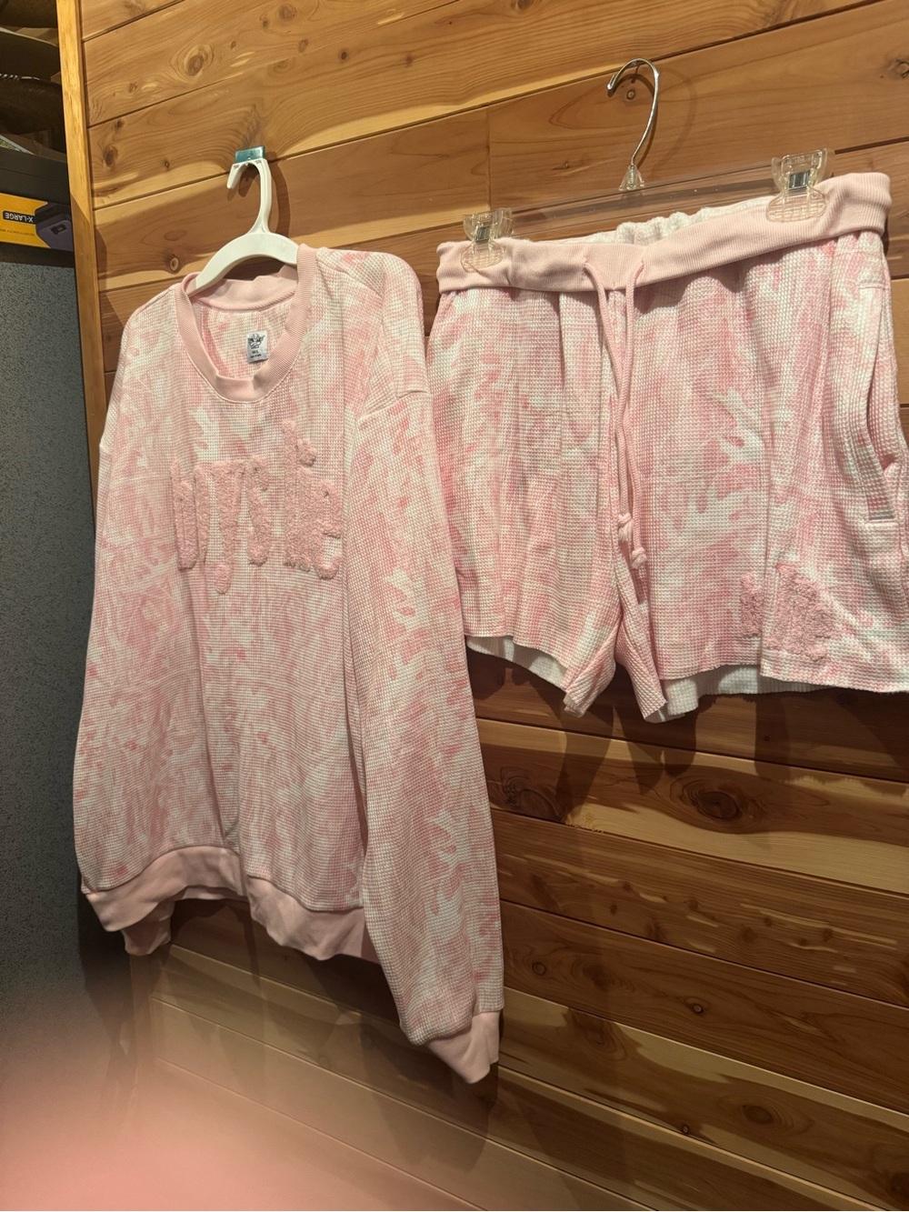Boys Lie Pink Manhunt Camo Kara Crewneck and Basic Shorts Set